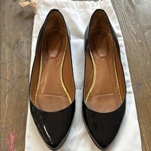 Givenchy Black Patent Pointed-Toe Ballet Flats